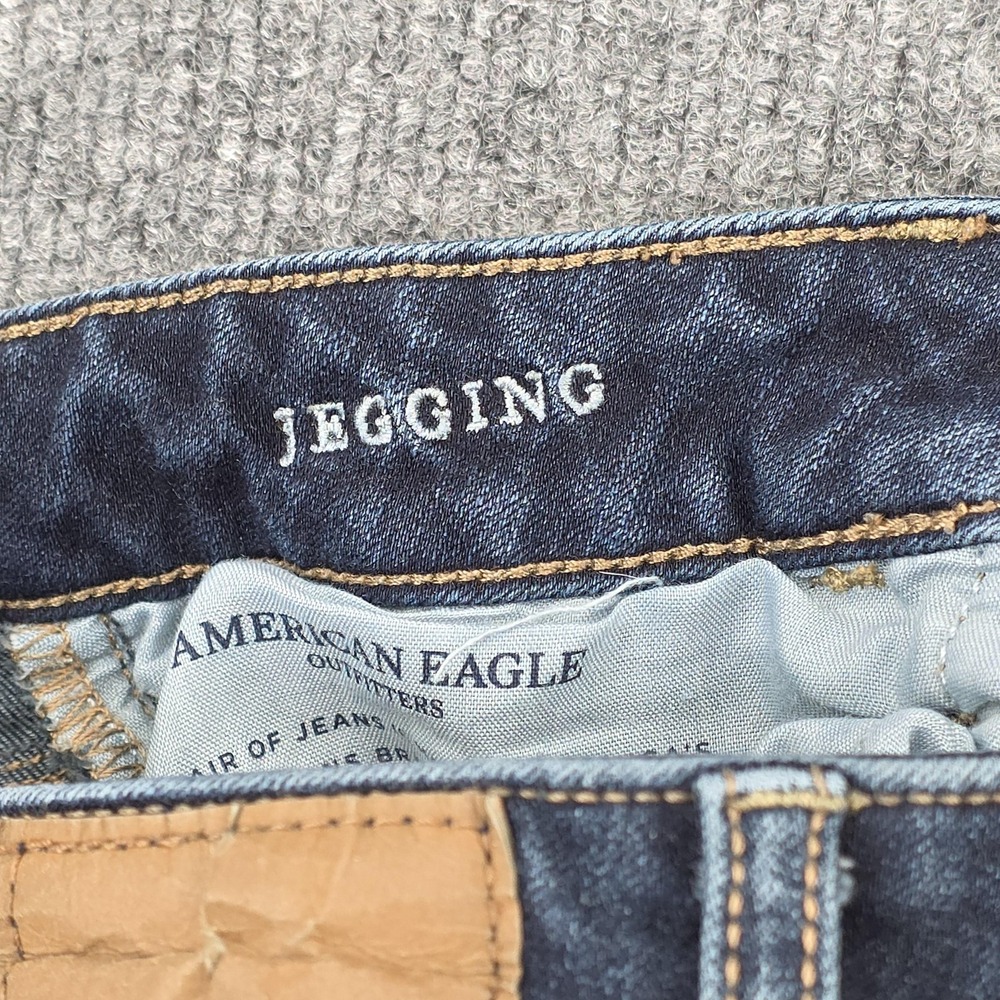 American Eagle Jeans Womens 2 Blue Super Stretch Jegging Medium Wash Low Rise - Picture 7 of 11